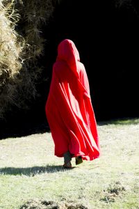 mantello medievale rosso lana e cashmere